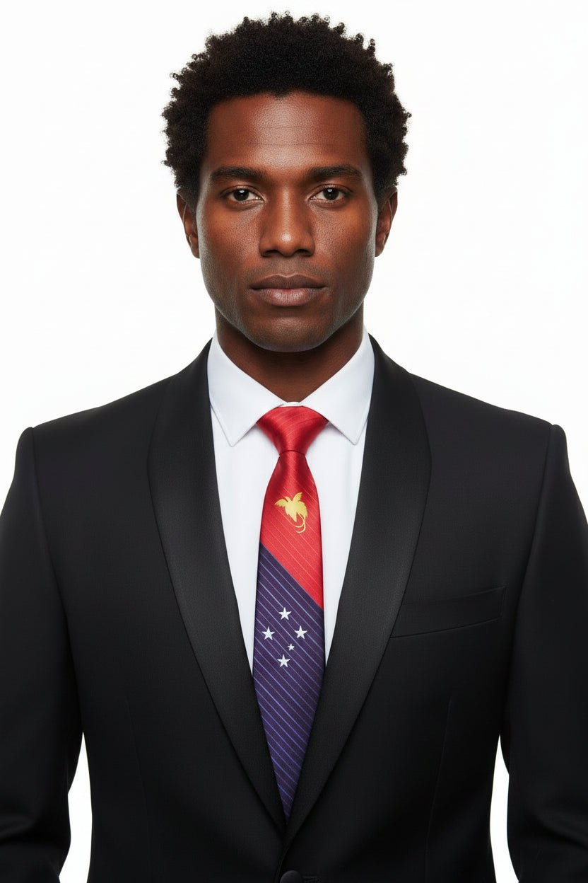 Handmade PNG flag branded formal neckties